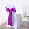 10pcs 14x270cm szałwia zielone satynowe krzesło Sashes Bows Cover Cover na wesele imprezę na imprezę baby shower dekoracje imprezy