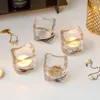 Świecane uchwyty przezroczysty szklany uchwyt mini eleganckie ozdoby domowe centrum stoły ślubne dekoracje pokoju