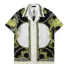 Lyxdesigner skjortor herr mode tiger bokstav v siden bowling skjorta casual tshirts män smal passar kort ärm klänning skjorta m-3xl