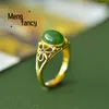 Cluster Rings Natural An Jasper Openwork Butterfly Ring Elegant Court Style Exquisite High-grade Women Fashion Luxury Jewelry Holiday Gifts