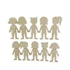 50pcs décorations de bébé décoration en bois en bois pour les gens découpes de figurines enfants peignant des copeaux de bois scrapbooking bricolage artisanat