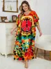 Basic Casual Dresses Sexy V Neck Print Oversize Kaftan Batwing Slve Side Slit Summer Vacation Women Beachwear Plus Size Swimsuit Cover-ups Q1464 1 T240415