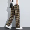 Vêtements de marque Stripe Plaid Hipd Mens Pantoureurs Baggy Fashion Straight Classic Classic Casual Pantal