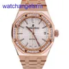 AP Crystal Wrist Watch Epic Royal Oak Series 15451or Womens Rose Gold Automatic mécanique Swiss célèbre montre Luxury Sports Watch with Diamètre