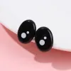 20 / 40pcs 7-12 mm Eyes de sécurité ovale en plastique noir pour ours blanc poupée animale artisanat