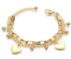 Whole Party Boho Jewelery Adjustable 18K gold Bracelets Lady Heart Charms Goldplated Bracelets Bangles Friends Gifts8687127