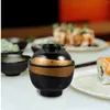 Учебные посуды наборы рисовой чаши с покрытием супа с крышкой суши суши в японском стиле миски меламина контейнер кухонная запас