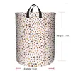 Sac à linge grains de café motif imprimé complet Double pliage panier de rangement étanche des vêtements sales de finition