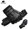 BISON DENIM Men039s Genuine Leather Gloves Touch Screen Gloves for Men Winter Warm Mittens Full Finger handschuhe Plus Velvet S6974949