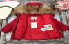 2021ss Designer kids Down jacket hat detachable letter logo mink fur collar brand winter highend boys girls midi hoodie coat whol8740390