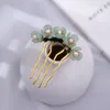 Acenda de cabeça em estilo chinês para mulheres para meninas Hanfu Pearl Hair Fork Acessórios de cabelo Flores Stick U Hairpin em forma de