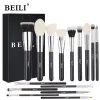 Shadow BEILI 15pcs Black Premium Goat Hair Makeup Brush Set Big Powder Foundation Blush Eyeshadow Contour Liner Make Up Brushes Tools