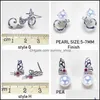 إعدادات المجوهرات 100 ٪ S925 Sterling Sier Stud أقراط 12 أنماط New Pearl DIY حلق للنساء الأزياء إسقاط تسليم DHRTJ