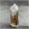 Decoratieve objecten Figurines 88G Natural Crystal Tower Clear Quartz Toom Wand Point Decor Polished White Obelisk Healing Gift Reik Dhl0n