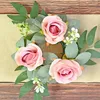 Decorative Flowers Artificial Rose Candlestick Wreath Wedding Party Valentine's Day Modern Home Decoration Atmosphere Candle Handmade Flower