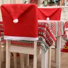 Couvre-chaise Couvre le Père Noël Back 6pcs Tabrics non tissés Cover Couverture de Noël Hlebovers pour restaurant