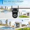 PTZ -Kameras 8MP 4K WiFi Überwachungskamera Dual Lens Outdoor Human Detection PTZ WiFi Camera ICSEE Night Vision CCTV Safety Camera C240412