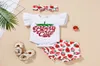 Ensembles de vêtements 024m bébé bébé filles d'été à manches courtes à manches courtes à la fraise Rompershorts Bandbands 3 pcs tenues de filles 6353118