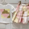 Luxury Baby Tracksuit Colorful Match Printing Girls Dress Suit Kids Designer Clother Taille 90-160 cm T-shirt et jupe courte 24april