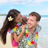 Fleurs décoratives suspendues décors hawaïens couronne colorée colle artificiel polyvalent hawaii plage de mariage décoration fausse