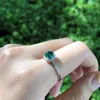 Cluster Rings JRR 925 Sterling Silver Green Color Round Cut Real 1ct Moissanite Diamonds Gemstone Engagement Ring Fine Jewelry