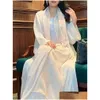 Ubranie etniczne Ramadan 2024 Luxury Shiny Satin Open Kimono Abaya Dubai Batwing Sleeve Abayas dla kobiet Sukienka Muzułmańska Islamska Kaftan Dr Otu4p
