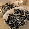 Bedding Sets Lamb Wool Set Luxury Milk Velvet Duvet Cover Winter Bed Sheets And Pillowcases Soft Home Linen For Bedroom