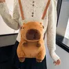 Bolsas escolares Kawaii Capybara Plush Mochila lindo bolso de hombro de muñecas Soft calientes para niñas