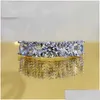 Wedding Rings Neetim 5Mm 6.5Mm Fl Moissanite Ring For Women S925 Sterling Sier Eternity Sparkling Diamond Band Jewelry Gra Drop Deliv Dh79G