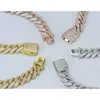 Moissanite Diamond Cuban Link -Kette über sterling sier Männer Frauen in Weiß, Gelb und Roségold Geschenkbox Halsketten HipHop