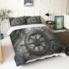 Bedding Sets 3d Bed Cover Set Grey Doona Rudder Pattern Double Bedspread With Pillowcases Soft Warm Bedroom Comforters