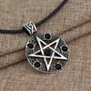 Colliers pendants vintage surnaturel noir rouge lucifer satan witch protect star amulelet pentagram collier bijoux hommes femmes