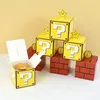 Present Wrap 5st Gold Coin Props Brick Candy Box Wedding Favor Game Theme Birthday Party Kids Packaging Decor Baby Shower