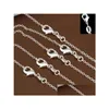 Collane a sospensione 925 collana sterling sier a catena uomo/donna gioielli fai -da -te rolo 1mm 16 18 20 22 22 clip dropergamera dhu34