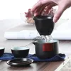 TEAWARE SETS CERAMIC Office TEAPOT Simple Black Pottery Gaiwan Teacup Porcelain Tea With Bag Portable Pot Travel Drinkware