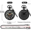 Pocket Watches Vintage Black Men Automatic Mechanical Watch Luminous Arabic Numerals Analog Open Face Dial Pendant Clock Fob Chain Gift