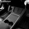 LUCKEASY For Tesla Model 3 2021 Interior Supplies Door Armrest Central Control Instrument Suede Suede Anti-Dirty Pad For Car