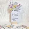 Decorative Figurines 1 Piece 2024 Bloomy Flowers Desk Calendar Small Funny Unique Flower