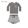Shorts Fashion Baby Boy Abito da nuoto Tshirt a maniche lunghe+Shorts 2 pezzi per bambini Bambini da bagno per bambini abiti da bagno per bambini abiti da nuoto 17y