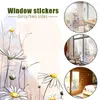 Window Stickers Daisy Pattern Frosted Privacy Film Stained Glass Shower Door