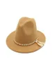 2019 Hat Woolen Felt Hat Panama Jazz Fedoras Hats Tassel Pearl Vintage Vintage Formale Party e Stage Top Hat for Women Men UNISEX214N5115554