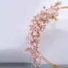 Flores decorativas accesorios de boda rosa Arreglo de flores Artificial Flower Table Terminada T Etapa Decoración de plomo de la carretera Floral