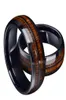 Novo moda tungstênio tungstênio anéis de bastão havaiano koa wood abalone shell Men039s noivado alcance de casamento GIF3517190