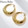 Boucles d'oreilles à goujons 40 mm lisse épais gros cerceau or couleur en acier inoxydable géométrie grande boucle d'oreille pour femmes publiques