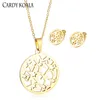 Necklace Earrings Set Irregular Star Round Brand Hollow Titanium Steel Jewelry Pendant Gold-plated Children's First Pro