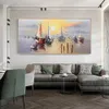 Abstract landschapsbootolie -schilderij op canvas, moderne print muur kunst foto woonkamer slaapkamer huis decoracion cuadros geen ingelijste