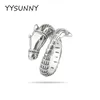 Yysunny Vintage Animal Rings 925 Sterling Silver Horse Head Hip Hop Punk Mens Womens wijsvinger sieraden ringen240412