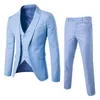 Mens Suit Slim 3 Piece Business Wedding Party Jacket Vest Pants Coat European American Style Social Dress Shirts 240412
