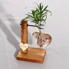 Vases Creative Love Aquatic Glass Vase Wooden Living Room Flower Arrangement Set Plant Dry Transparent Container Bottle