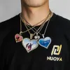 Personlig anpassad fotohjärtahänge Hip Hop Rock smycken 18K Guldplätering Jag älskar dig Memory Picture Necklace Pendant